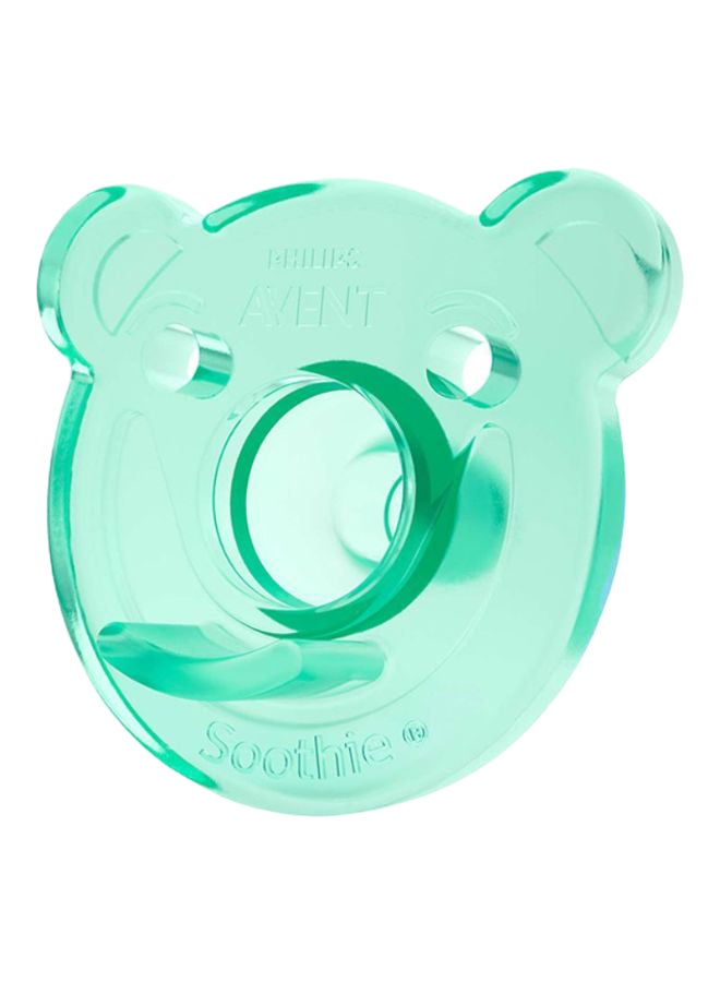 Soothie Pacifier, Pack of 2 - Bear Shape, Blue/Green