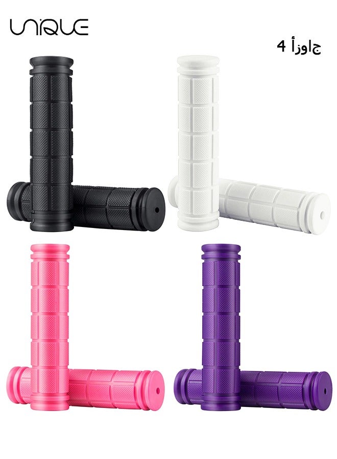 4 Pairs Bike Handlebar Grips for Kids Girls Boys, Non-Slip Rubber Mushroom Bicycle Scooter MTB BMX Cruiser Seadoo Tricycle Wheel Chair Mountain Road Urban Foldable Bikes