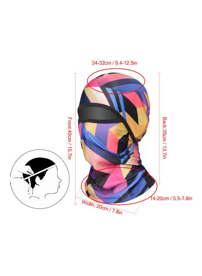 Balaclava Print Stretchy Beanie Helmet Line With Neck Gaiter 10 x 4 8cm