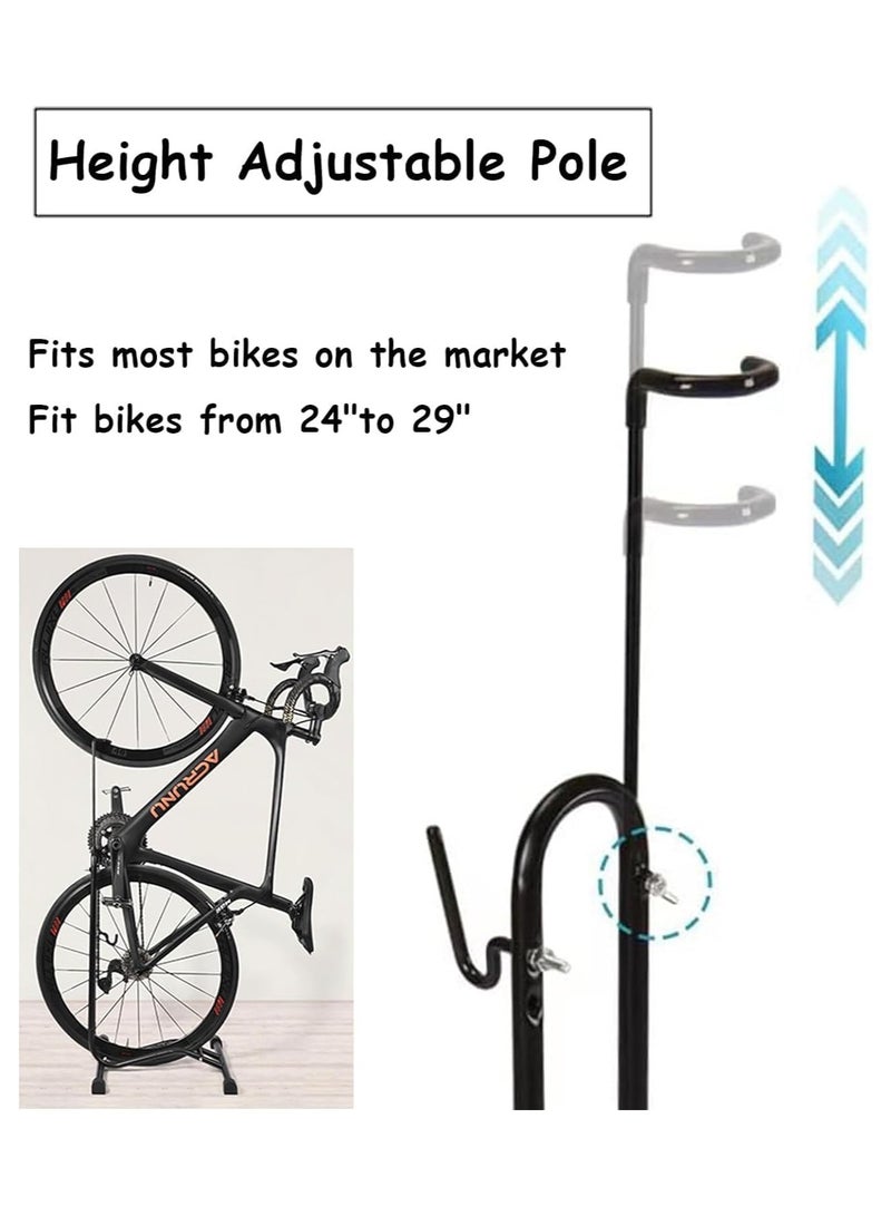 3 in 1 Bike Floor Stand Freestanding Upright Bicycle Parking Storage Rack Space Saver Suitable for Mountain Bike, Road Bike,for Bicycle with Wheel Diameter Max 28.5 Inches