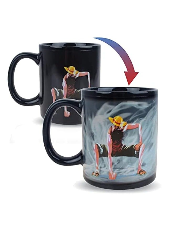 BeneU One Piece Luffy Changing Coffee Mug Heat-sensitive Reactive Ceramic Cup Coffee Mug