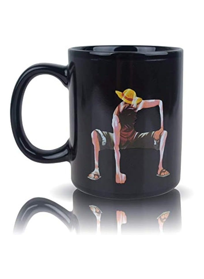 BeneU One Piece Luffy Changing Coffee Mug Heat-sensitive Reactive Ceramic Cup Coffee Mug