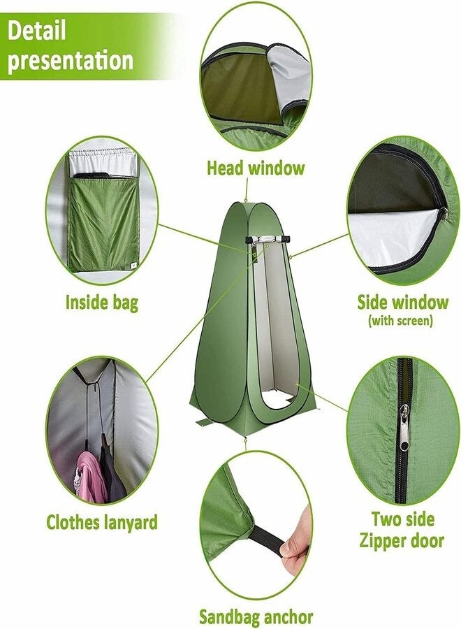 Outdoor Changing Clothes Tent, Pop Up Shower Tent, Portable Folding Toilet Tent with Carry Bag, Beach Dressing Changing Room, Outdoor Tent Suitable for Shower/Toilet/Camping/Beach