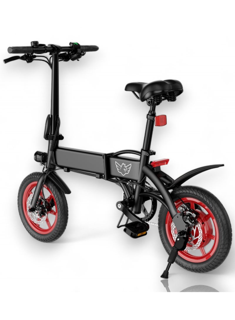 Premium Quality Adult Folding Electric Bike with 350W Brushless Motor, 36V 8AH Battery, Carbon Alloy Frame, 14-Inch Tires, Disk Brake, 35KM Range