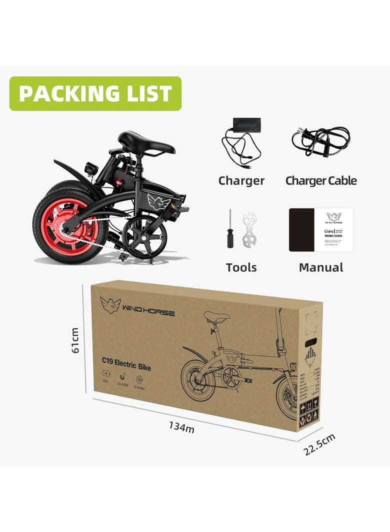 Premium Quality Adult Folding Electric Bike with 350W Brushless Motor, 36V 8AH Battery, Carbon Alloy Frame, 14-Inch Tires, Dual Disk Brake, 35KM Range in Single Charge, Adjustable Seat Electric Scooter