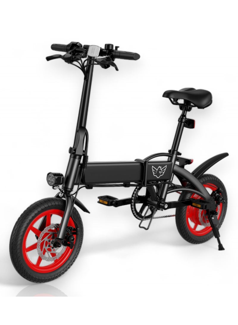 Premium Quality Adult Folding Electric Bike with 350W Brushless Motor, 36V 8AH Battery, Carbon Alloy Frame, 14-Inch Tires, Dual Disk Brake, 35KM Range in Single Charge, Adjustable Seat Electric Scooter
