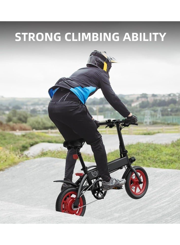 Premium Quality Adult Folding Electric Bike with 350W Brushless Motor, 36V 8AH Battery, Carbon Alloy Frame, 14-Inch Tires, Dual Disk Brake, 35KM Range in Single Charge, Adjustable Seat Electric Scooter
