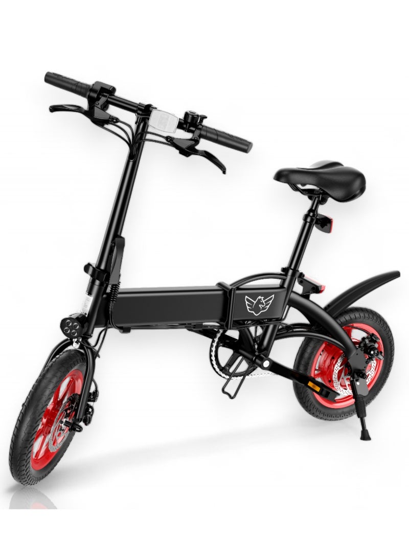 Premium Quality Adult Folding Electric Bike with 350W Brushless Motor, 36V 8AH Battery, Carbon Alloy Frame, 14-Inch Tires, Dual Disk Brake, 35KM Range in Single Charge, Adjustable Seat Electric Scooter