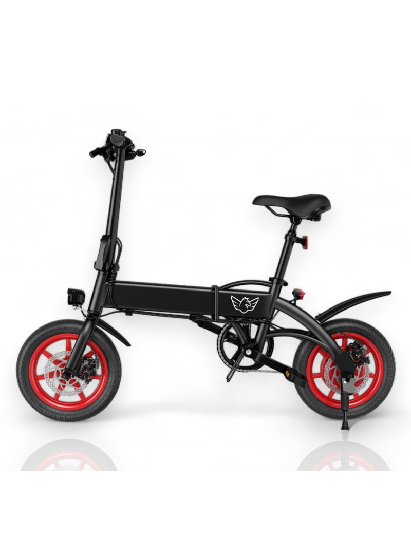 Premium Quality Adult Folding Electric Bike with 350W Brushless Motor, 36V 8AH Battery, Carbon Alloy Frame, 14-Inch Tires, Dual Disk Brake, 35KM Range in Single Charge, Adjustable Seat Electric Scooter