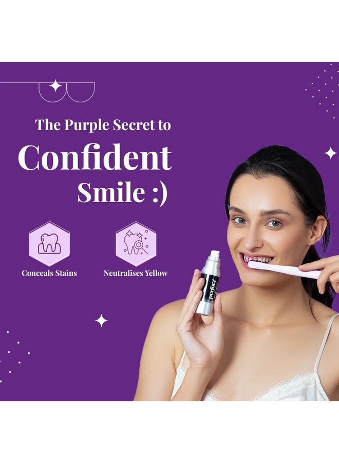 Purple Magic Whitening Serum | V34 Colour Corrector For Teeth | Purple Toothpaste For Teeth Whitening | Tooth Stain Removal | Enamel Safe & Effective Teeth Whitener | Apple Peach - 30 Ml