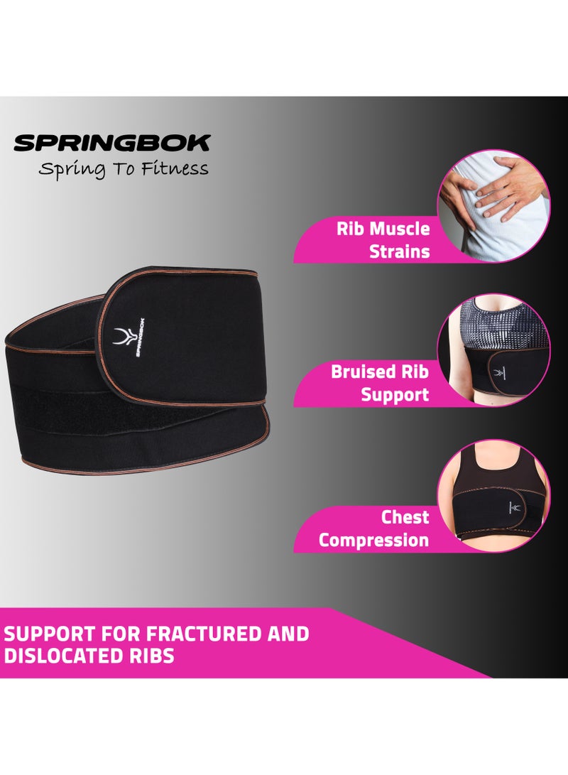 Springbok Rib and Chest Support Brace, Men & Women for Sore, Broken, Sternum Injuries, Bruised, Fractured, Dislocated Ribs Protection, Pulled Muscle Pain, Compression Wrap & Chest Support