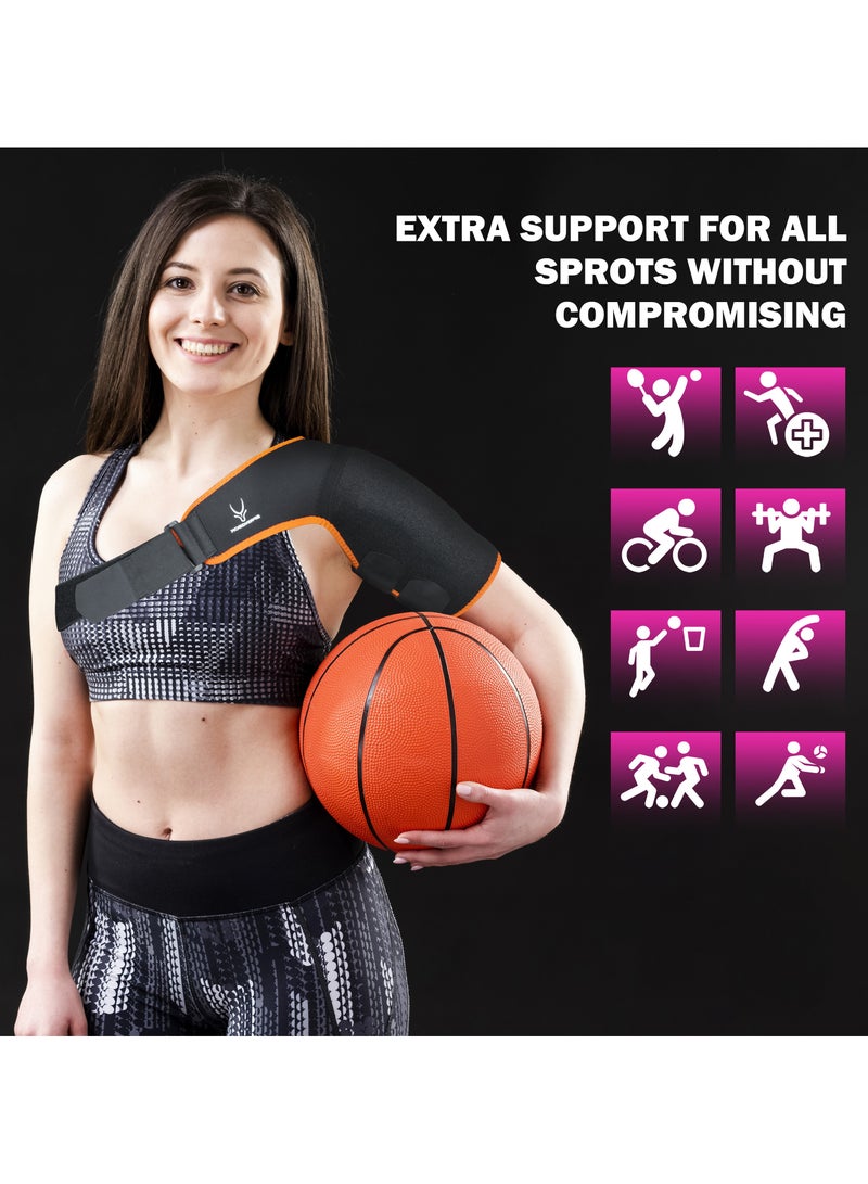 Springbok Shoulder Immobilizer Brace, Men & Women (One size) for Torn Rotator Cuff, AC Joint Pain Relief, Stability Strap, Dislocated Sholder, Injuries, Tears, Adjustable Fits (Left Shoulder)