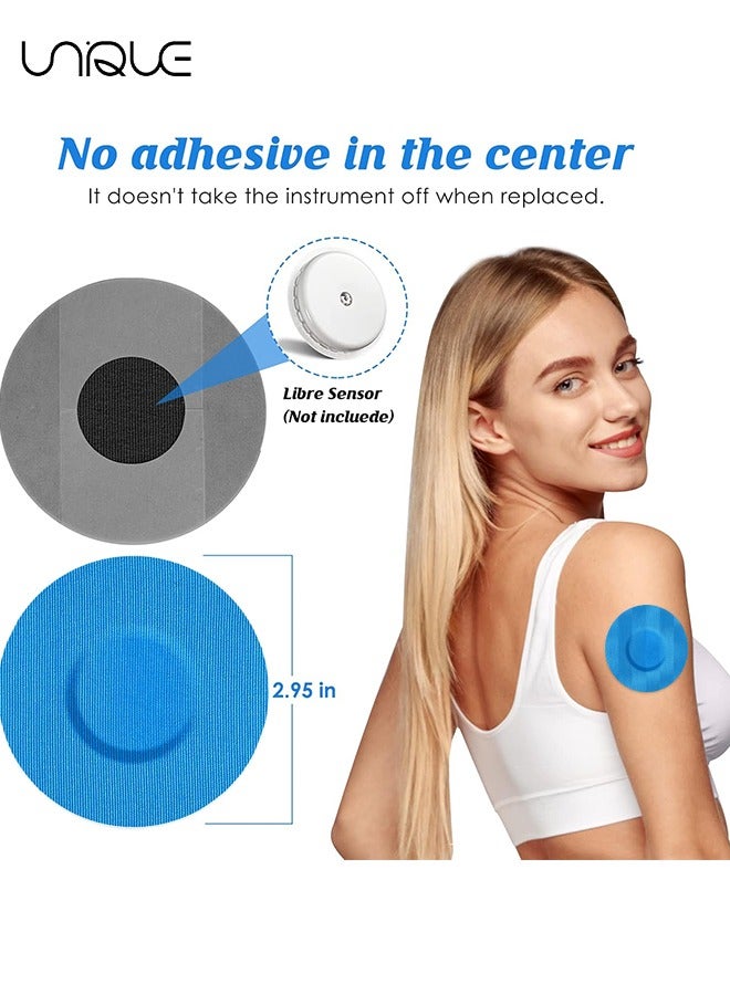 Freestyle Adhesive Patch, 25 PCS Good for Libre– Enlite – Guardian –Pre-Cut Back Paper Waterproof Libre2/3 Sensor Covers（Blue）