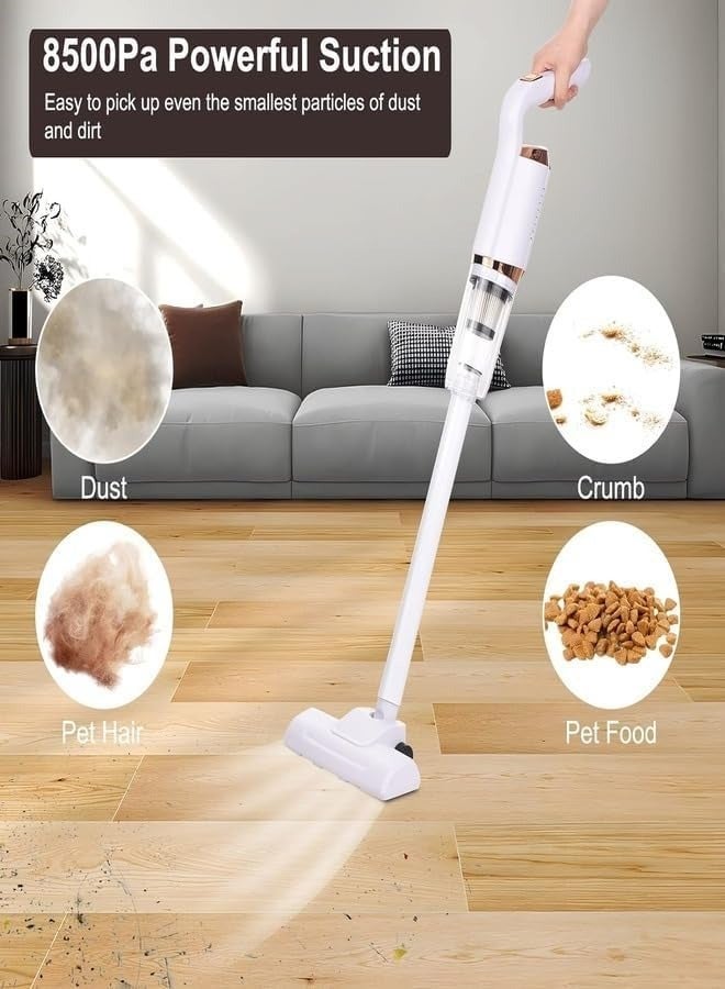 Wireless Vacuum 3 In 1 Wireless Cleaner Stick Vacuum Rechargeable Battery Handheld Vacuums With 8500Pa Powerful Suction