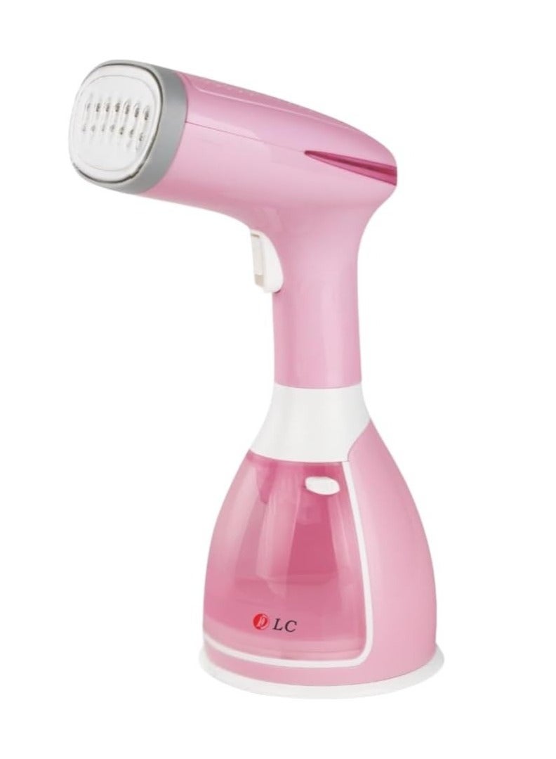 DLC Premium Quality Garment Steamer for Clothes, Portable Handheld Design - 1500 Watt Powerful Fabric Steamer - Quick Heat Ceramic Plate Steam Nozzle - Strong Penetrating Steam-300ML (Pink)