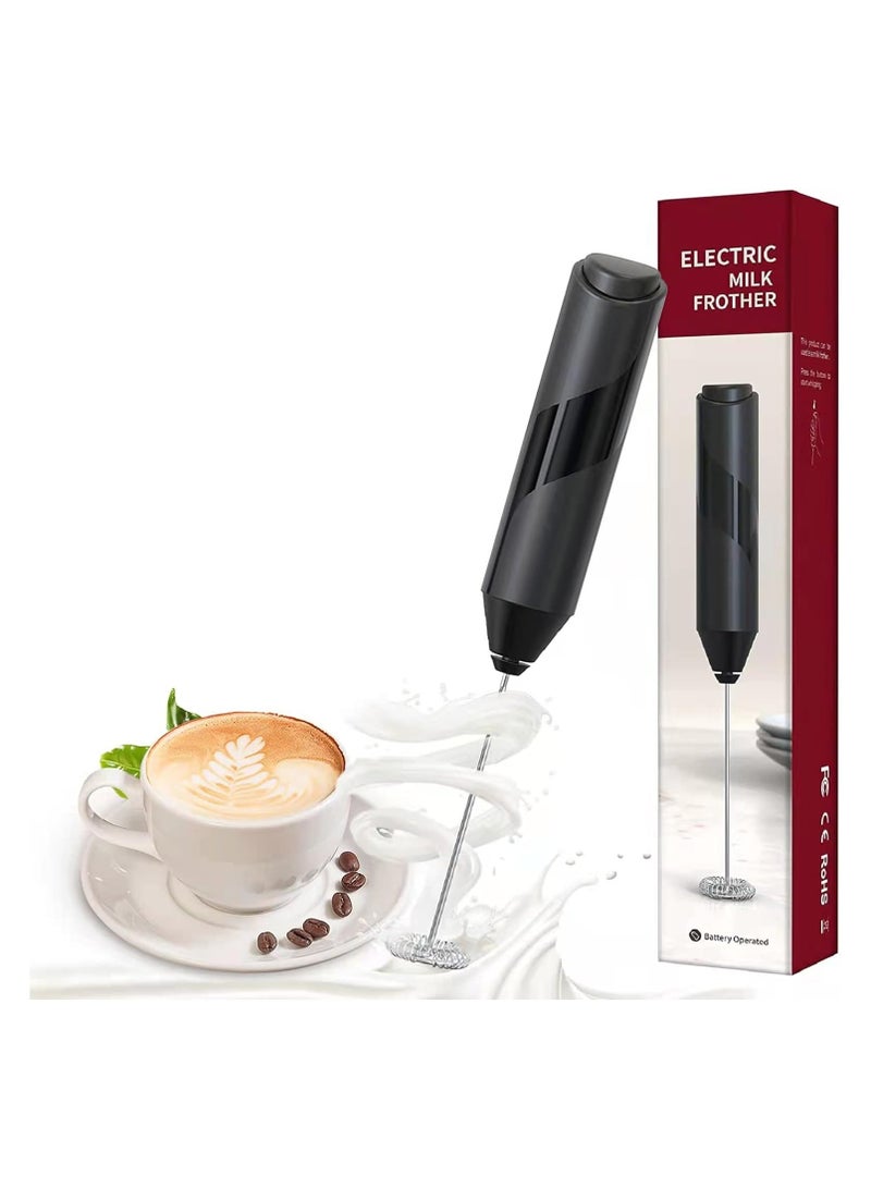 Milk Frother Handheld, Electric Frothers, Coffee Frother Mini Whisk, Foam Maker, Drink Mixer for Coffee, Milk, Lattes, Cappuccino Cream Matcha (Black)