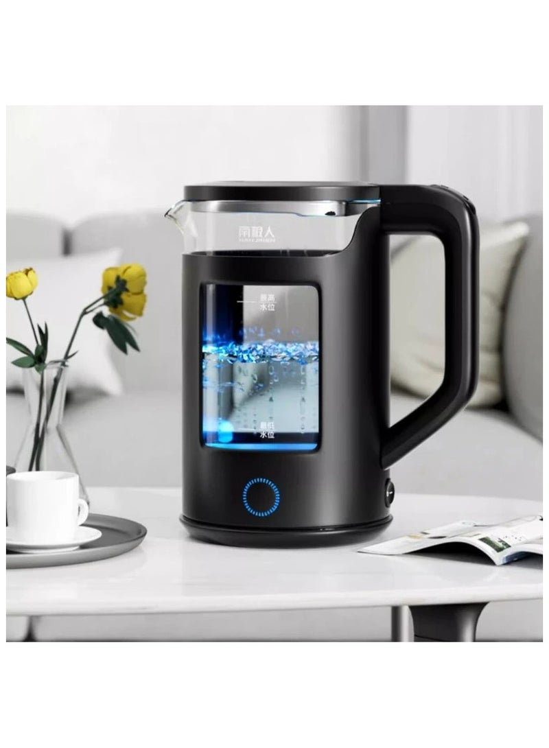 Enjoy Fast Heating and Elegant Design with the Glass Transparent Electric Kettle – 1.7L, Stainless Steel, Heat Insulated