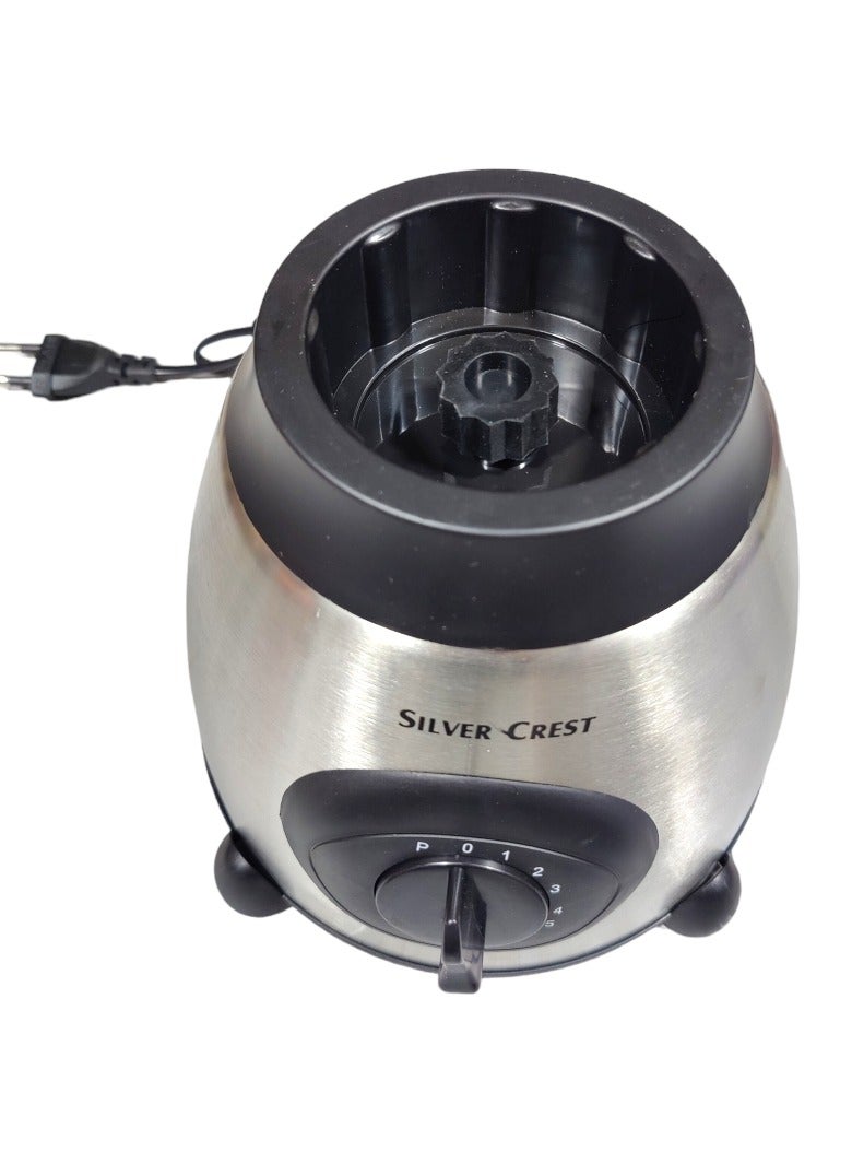 Silver Crest Ice Crusher Blender 2 in 1 | Stainless Steel | 5 Speeds with Glass Grinder