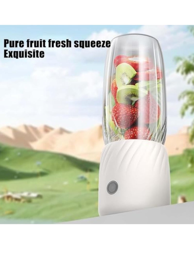 Portable Blenders Rechargeable Mini Juicer, Handheld Mini Personals Electric Juicer for Fruit and Vegetables, USB Rechargeable Mini Juicing Cup for Outdoor Sports Travel (White)