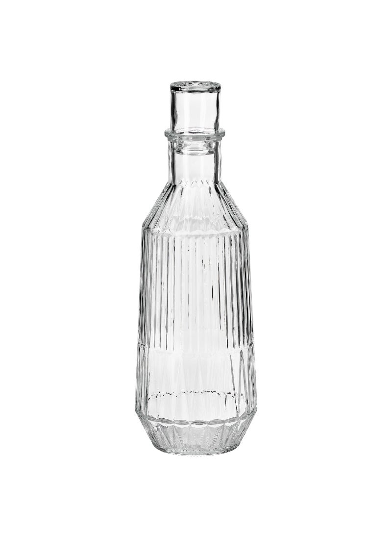 Carafe With Stopper, Clear Glass Patterned, 0.9 L