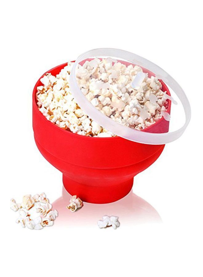 Silicone Popcorn Bowl Red/White 200x145mm