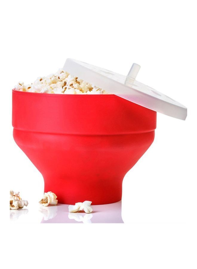 Silicone Popcorn Bowl Red/White 200x145mm