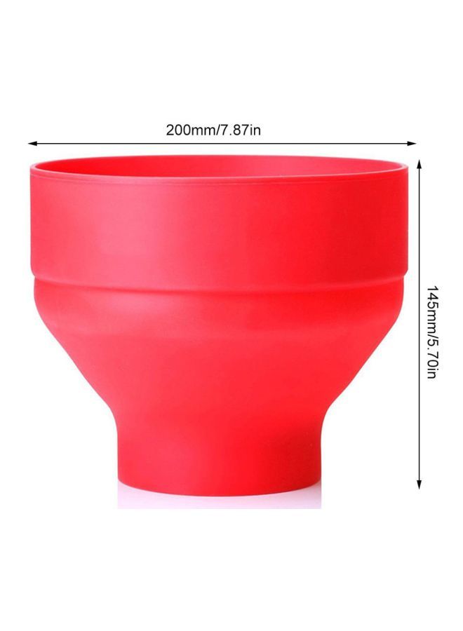 Silicone Popcorn Bowl Red/White 200x145mm