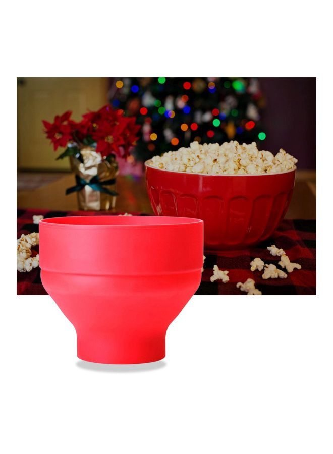 Silicone Popcorn Bowl Red/White 200x145mm