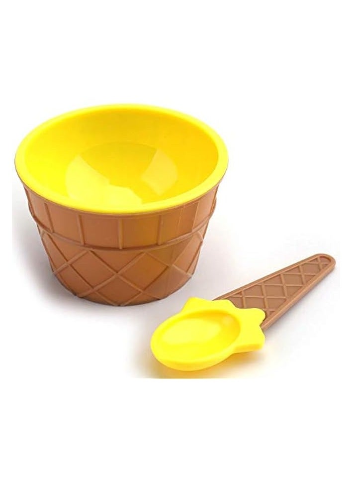 24 Pack Ice Cream Cups with Spoons - Reusable Plastic ice cream bowls