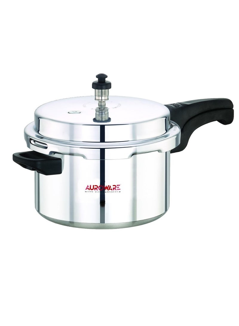 Auroware 7.5 Ltr Pressure Cooker Heavy Duty Aluminium with lid Strong Handle Save Energy Time Safety Valves Dishwasher safe