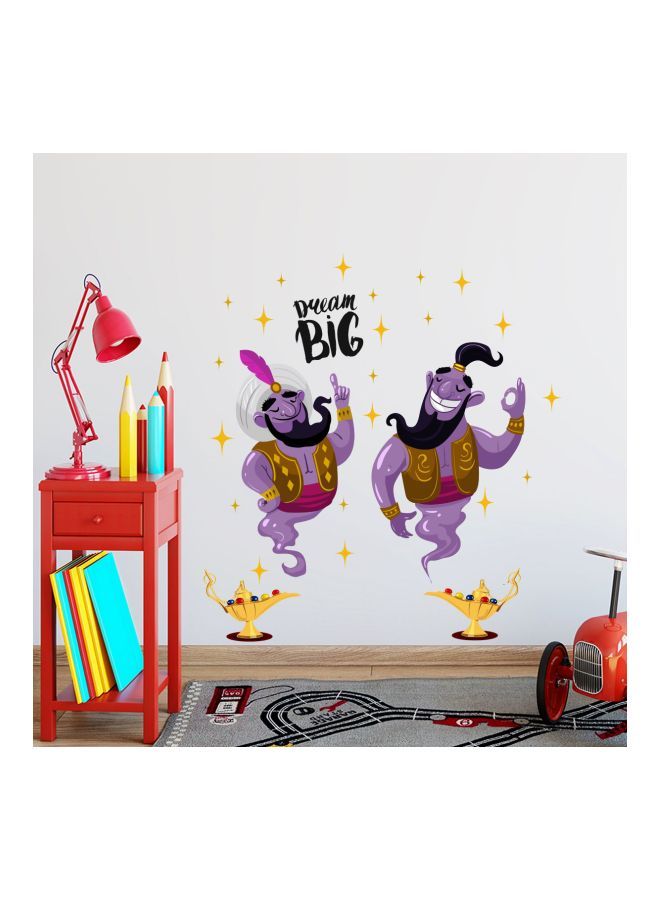 Qiangtie Cartoon Printed Wall Sticker Purple/Gold/Black 70x50centimeter