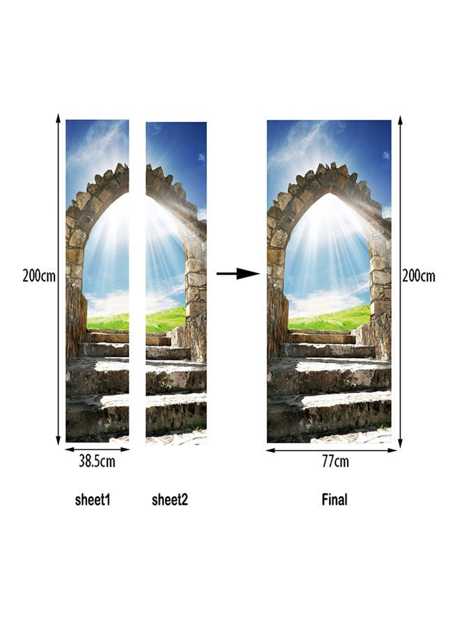 Huge World 3D Removable Wall Sticker Multicolour 77x200cm