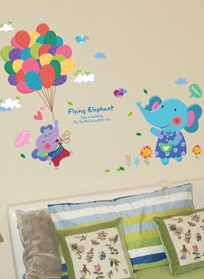 Flying Printed Removable Wall Sticker Multicolour 60 x 40centimeter