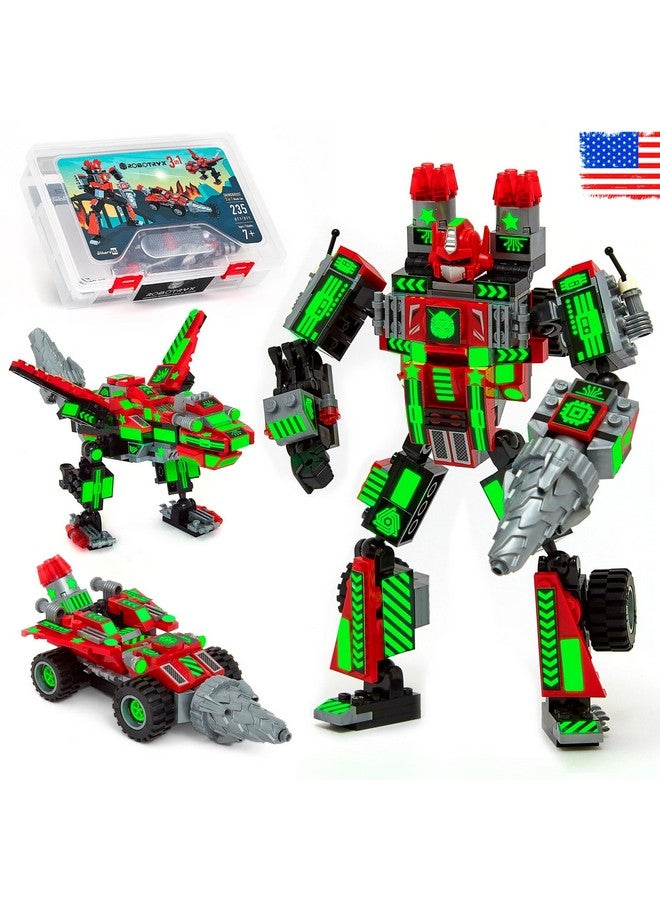 Mech Building Robot Glow In The Dark Action Figure Toy Set Cool Space Super Hero Christmas Birthday Gift Best Xmas Holiday Present Bricks For Boys Girls Teen 6 7 8 9 10 Year Old