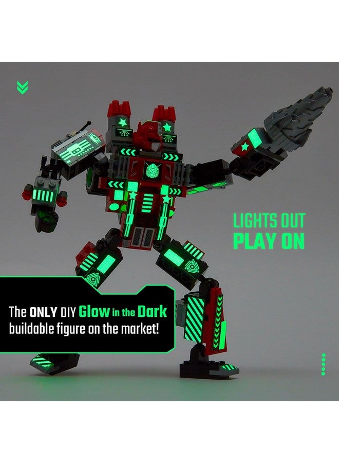 Mech Building Robot Glow In The Dark Action Figure Toy Set Cool Space Super Hero Christmas Birthday Gift Best Xmas Holiday Present Bricks For Boys Girls Teen 6 7 8 9 10 Year Old