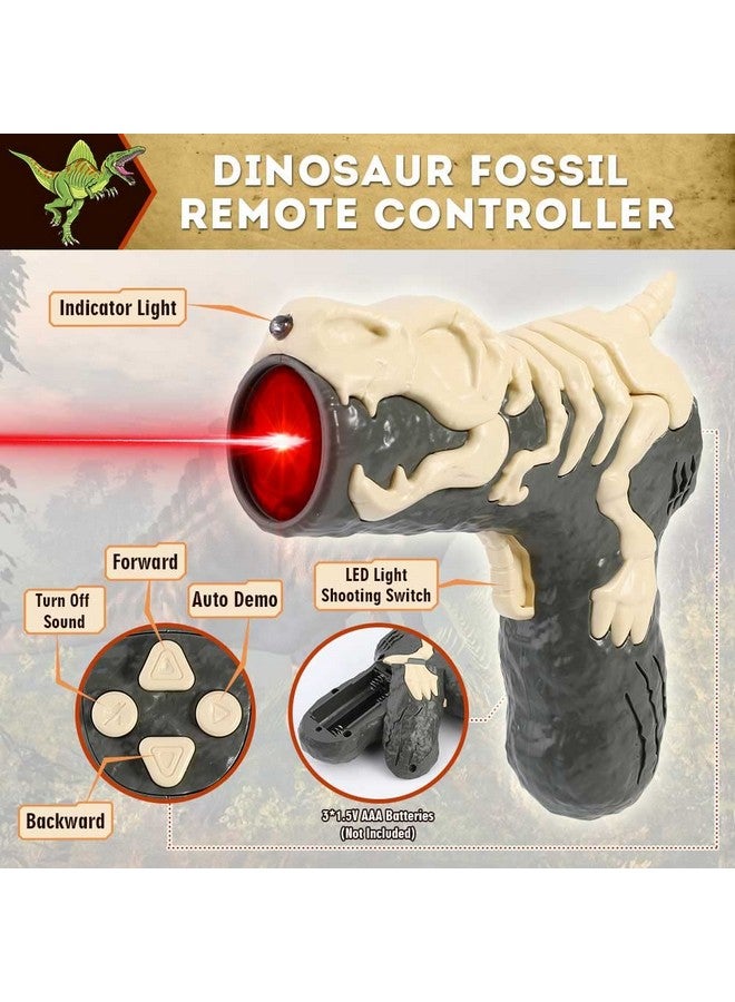 Remote Control Dinosaur Toys For Kids,Light Tracing Rc Jurassic Spinosaurus Dinosaur Toys W/Auto Spray And Realistic Light & Roaring,Walking Robot Dinosaur Toys For Boys Girls 3 5 4 7 8 12