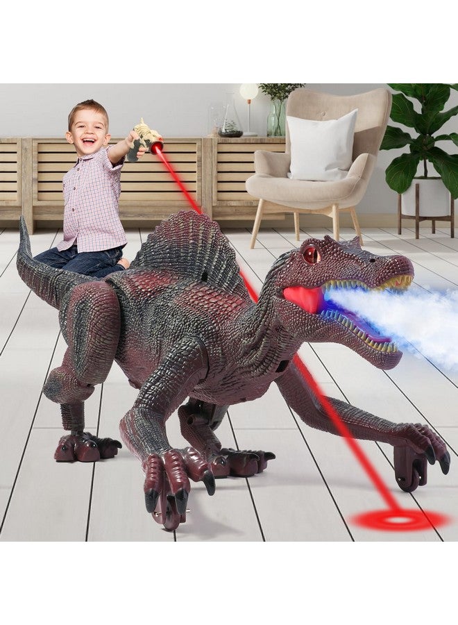 Remote Control Dinosaur Toys For Kids,Light Tracing Rc Jurassic Spinosaurus Dinosaur Toys W/Auto Spray And Realistic Light & Roaring,Walking Robot Dinosaur Toys For Boys Girls 3 5 4 7 8 12