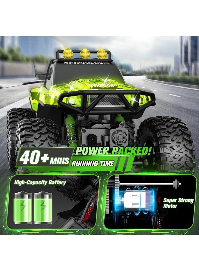 Rc Cars, 1:14 Big Off Road Rc Truck, 4X4 Remote Control Monster Truck Car With Dual Motors Flashing Light Rock Crawler, 2.4Ghz All Terrain Hobby Truck Toy Car For Boy Kids Adults Gifts