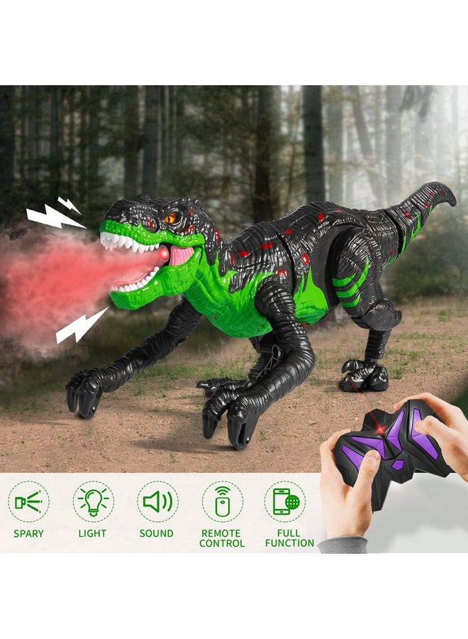 Large Remote Control Bionic Dinosaur Toy For Kids 3-12, Realistic Mist Spray Electric Walking Jurassic T-Rex, Rc Dino Robot Toy With Light & Roar, Gift For Toddlers Boys Girls 4-7