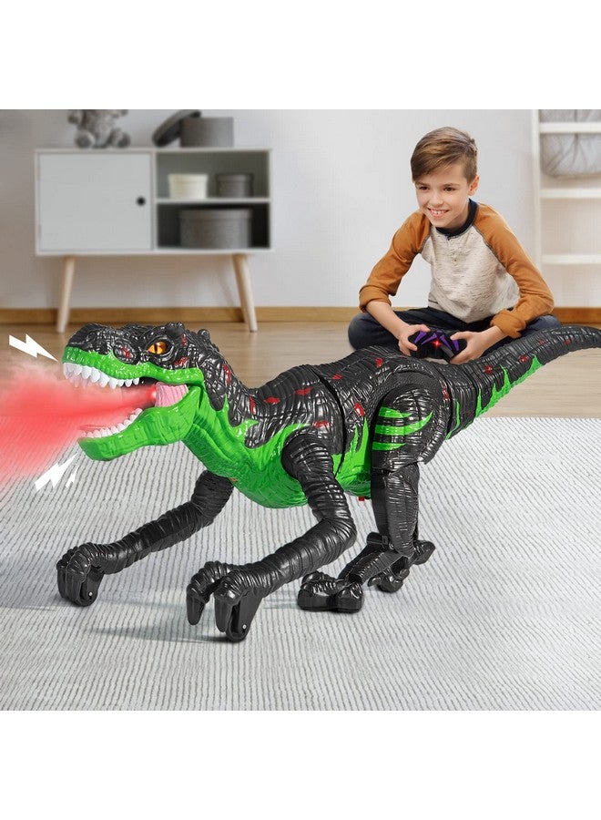 Large Remote Control Bionic Dinosaur Toy For Kids 3-12, Realistic Mist Spray Electric Walking Jurassic T-Rex, Rc Dino Robot Toy With Light & Roar, Gift For Toddlers Boys Girls 4-7