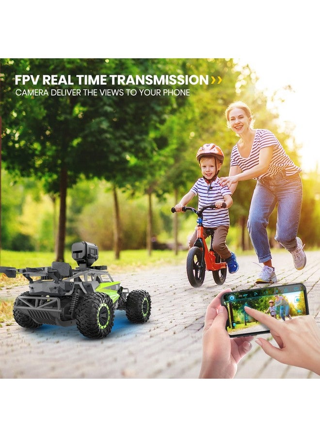 De65 Remote Control Car With 1080P Hd Camera,1:16 Scale Rc Cars With Led Chassis Light&Headlights, 2.4Ghz High Speed Monster Truck Toy Vehicle, 2 Batteries For 60 Mins Play, Gift For Kids Boys