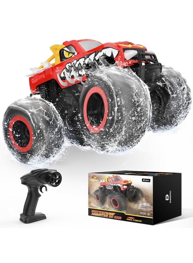 1:16 Amphibious Rc Monster Trucks Ipx7 Waterproof Remote Control Car 4Wd Dual Motors All Terrain Off Road 2.4Ghz Rc Cars Boat Toys Gifts For Boys Girls Kids Adults