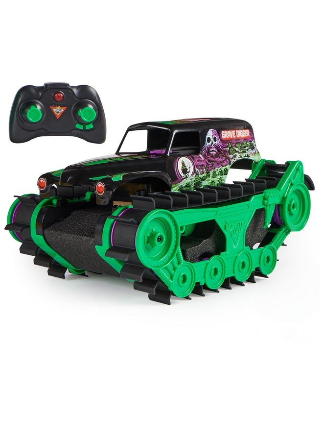 , Official Grave Digger Trax All-Terrain Remote Control Outdoor Vehicle, 1:15 Scale, Kids Toys For Boys And Girls Ages 4 And Up