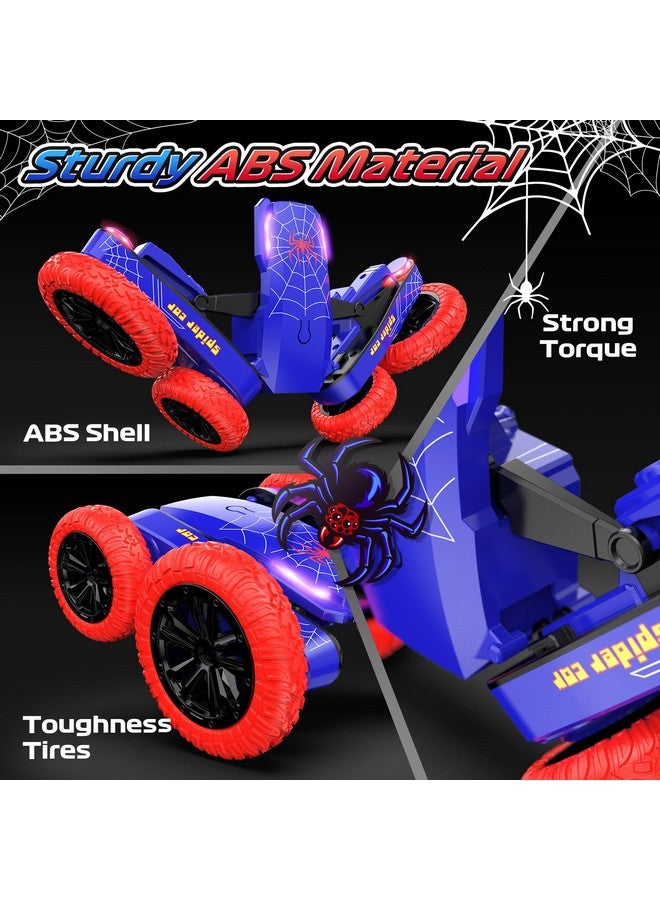 Spider Remote Control Car - Double Sided Mini Rc Stunt Car, 360°Rotating 4Wd Off-Road Rc Cars With Headlights 2.4Ghz Indoor/Outdoor Rechargeable Toy Car For Boys Age 4-7 8-12 Birthday Xmas Gift