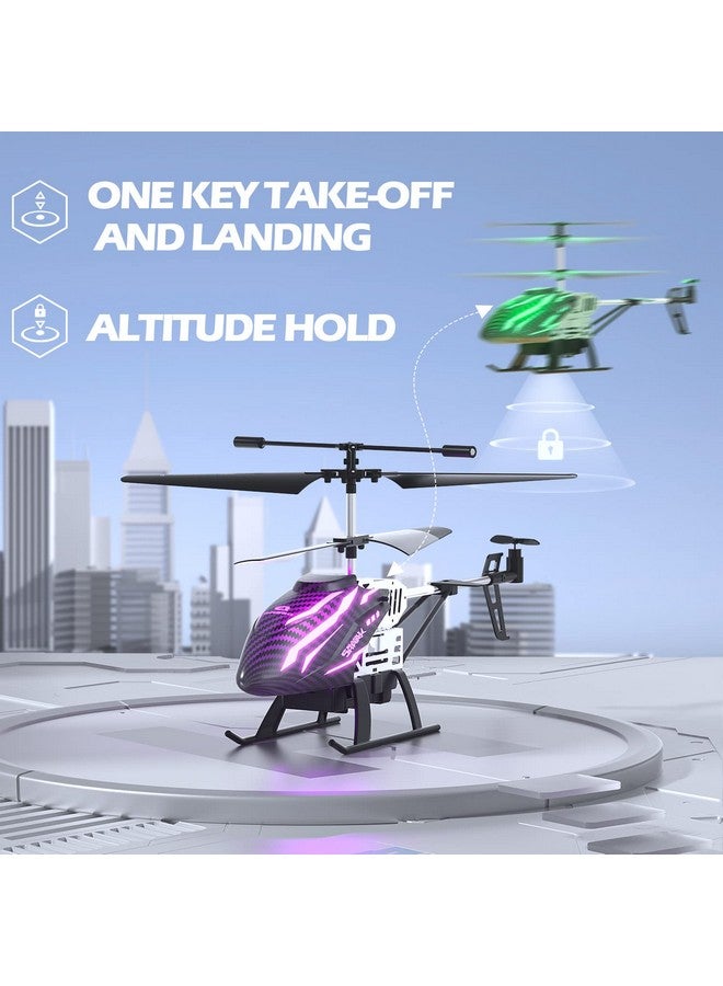 De23 Remote Control Helicopter, Rc Helicopters With 7 Colors Light, 2 Modular Battery For 24 Min Play, Altitude Hold, One Key Take Off/Landing, 2.4Ghz Aircraft Indoor Flying Toy For Boys Girls