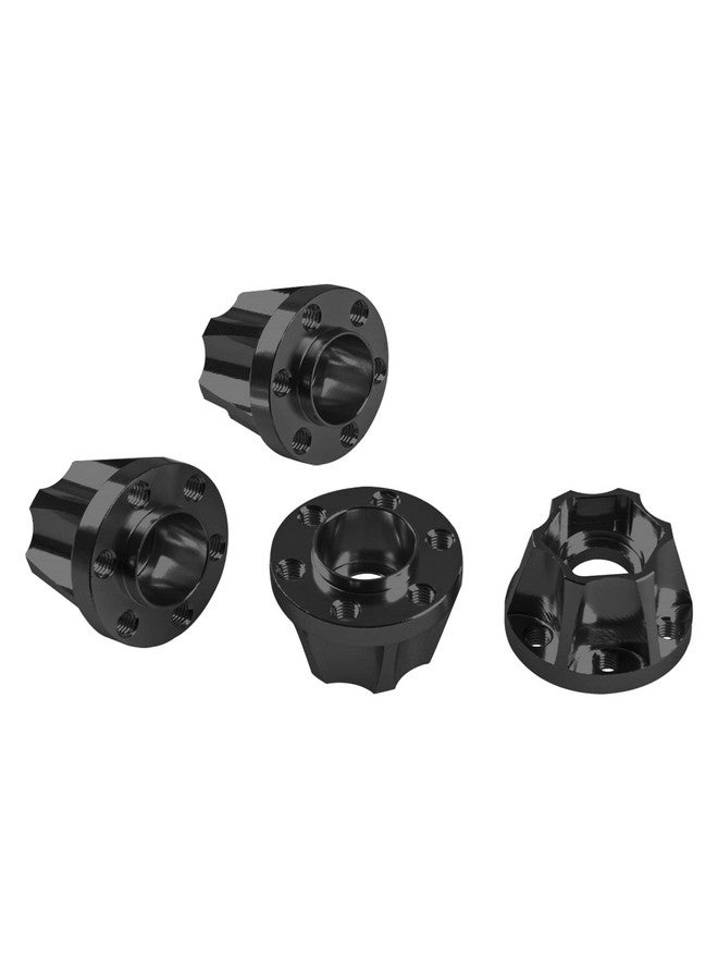 Metal Rc 12Mm Wheel Hex Hub Extension Combiner Compatible With 1.9/2.2Inch Wheel Rim Axial Scx10 Traxxas Trx4 D90 1/10 Rc Crawler (15Mm, Black)