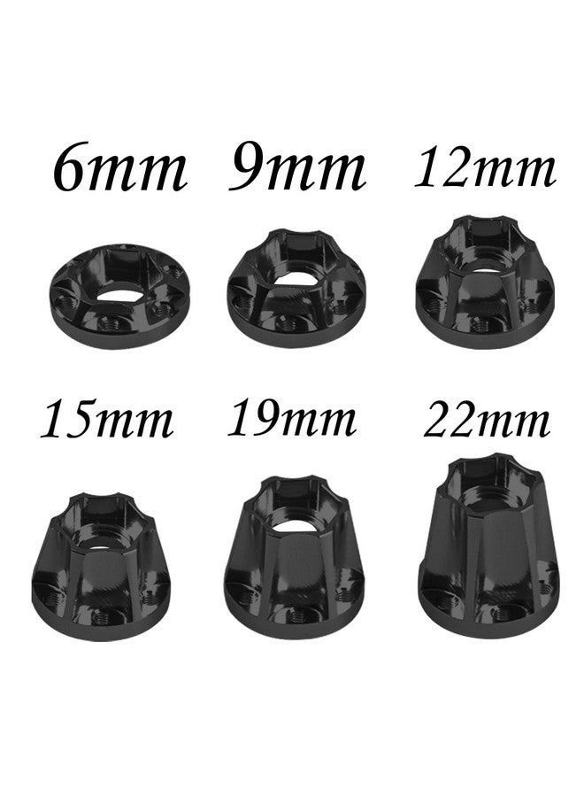 Metal Rc 12Mm Wheel Hex Hub Extension Combiner Compatible With 1.9/2.2Inch Wheel Rim Axial Scx10 Traxxas Trx4 D90 1/10 Rc Crawler (15Mm, Black)