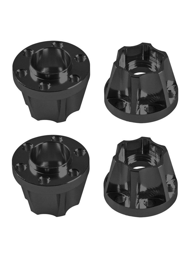 Metal Rc 12Mm Wheel Hex Hub Extension Combiner Compatible With 1.9/2.2Inch Wheel Rim Axial Scx10 Traxxas Trx4 D90 1/10 Rc Crawler (15Mm, Black)