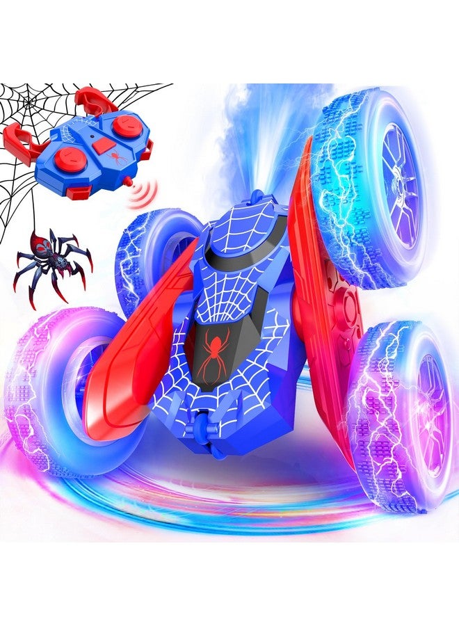 Spider Remote Control Car- Double Sided 360°Rotate Rc Stunt Car With Wheel Lights, 4Wd Off-Road Rc Cars 2.4Ghz Indoor/Outdoor Rechargeable Toy Car For Boys Age 4-7 8-12 Birthday Xmas Gift