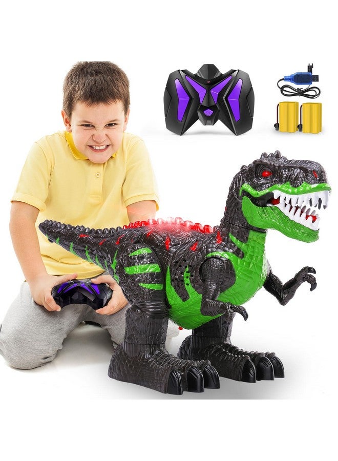 Remote Control Dinosaur Toys For Boys 3 4 5 6 7 8 Years, Electric Stunt Rc Walking T-Rex Toy With Light And Sounds, Rechargeable Battery, 360° Rotating, Birthday Gift For Kids